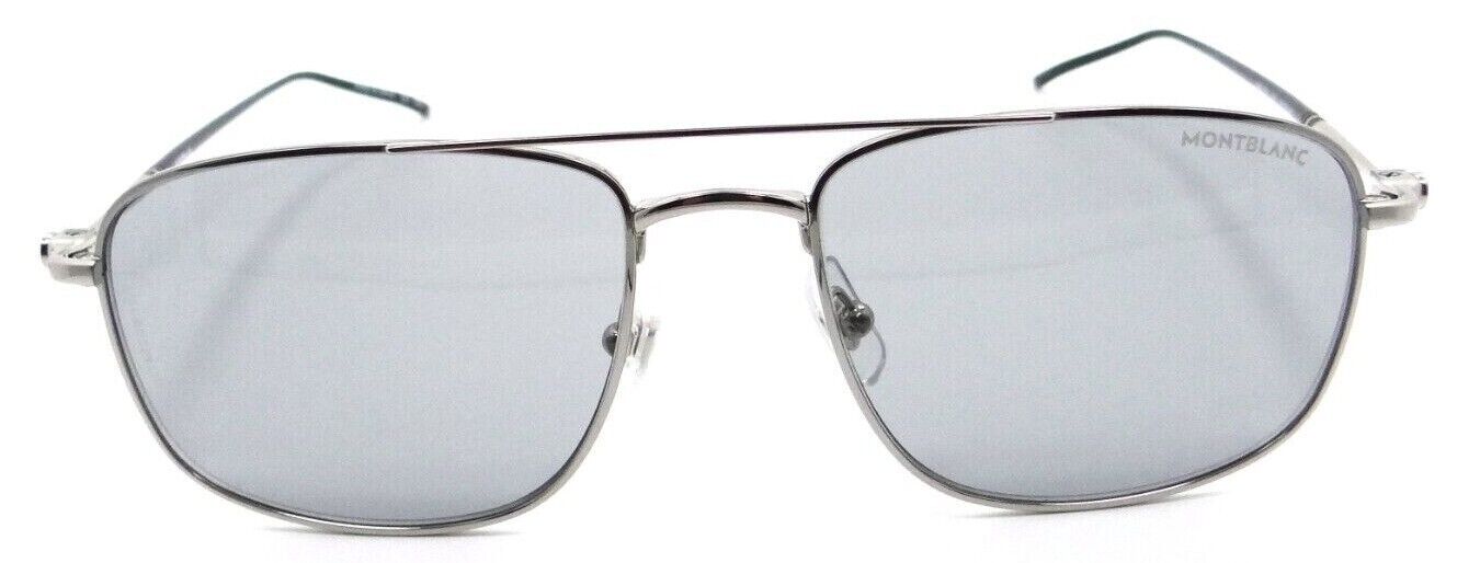 Montblanc Sunglasses MB0127S 002 56-18-145 Silver / Grey Made in Japan-889652306209-classypw.com-1