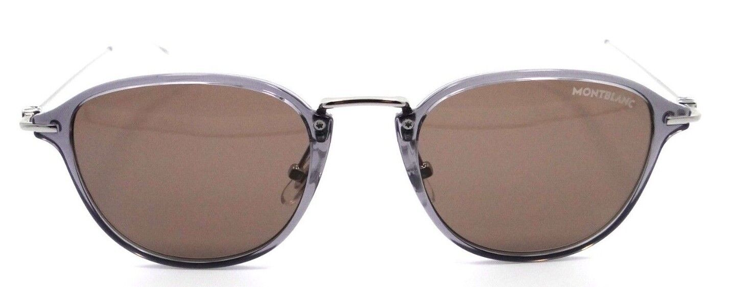 Montblanc Sunglasses MB0155S 004 51-21-145 Grey - Silver / Brown Made in Italy-889652322551-classypw.com-1
