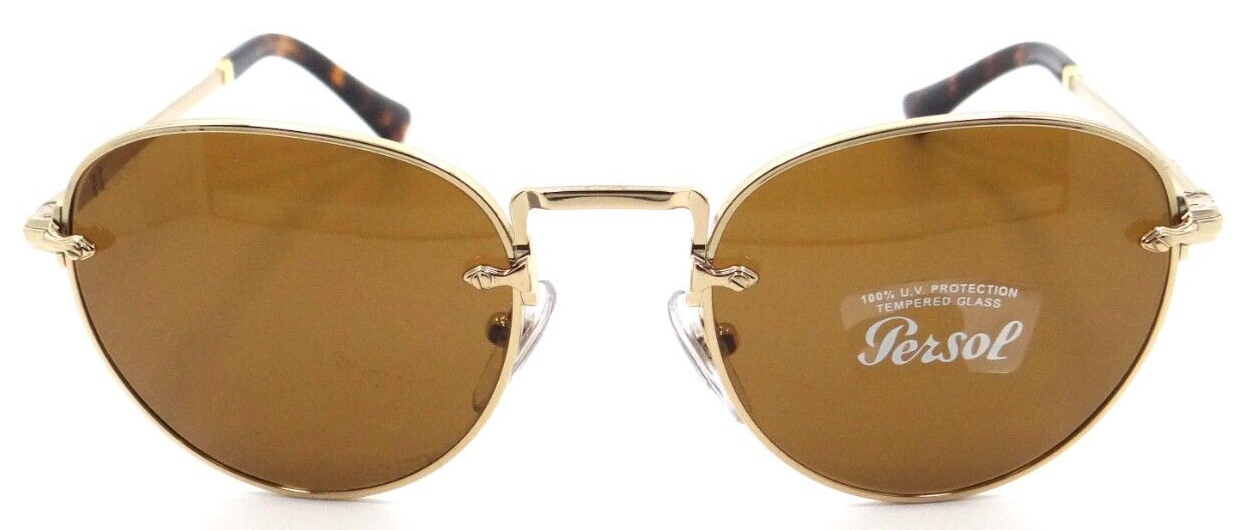 Persol Sunglasses PO 2491S 1142/33 51-20-145 Gold / Brown Made in Italy-8056597595544-classypw.com-2