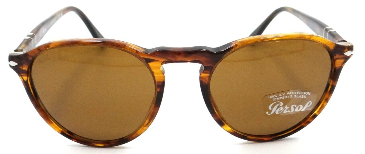 Persol Sunglasses PO 3286S 1157/33 49-19-140 Striped Red / Brown Made in Italy-8056597598309-classypw.com-1