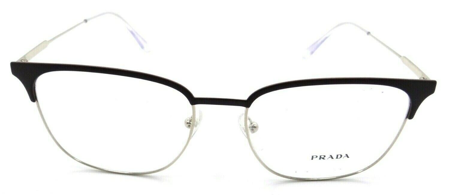 Prada Eyeglasses Frames PR 59UV 0Y1-1O1 55-17-150 Matte Brown / Pale Gold Italy