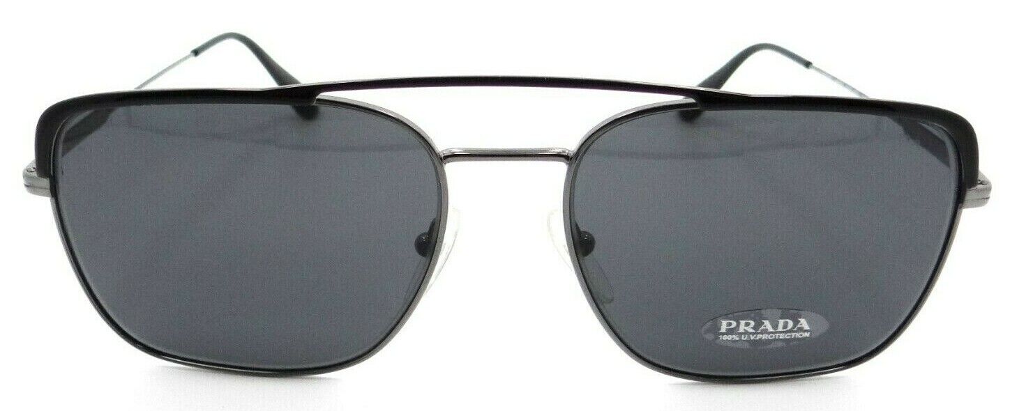 Prada Sunglasses PR 53VS M4Y-5S0 59-18-145 Black - Gunmetal / Grey Made in Italy