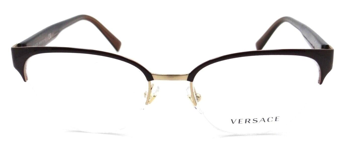 Versace Eyeglasses Frames VE 1255B 1435 52-18-140 Dark Red / Gold Made in Italy-8056597207621-classypw.com-2