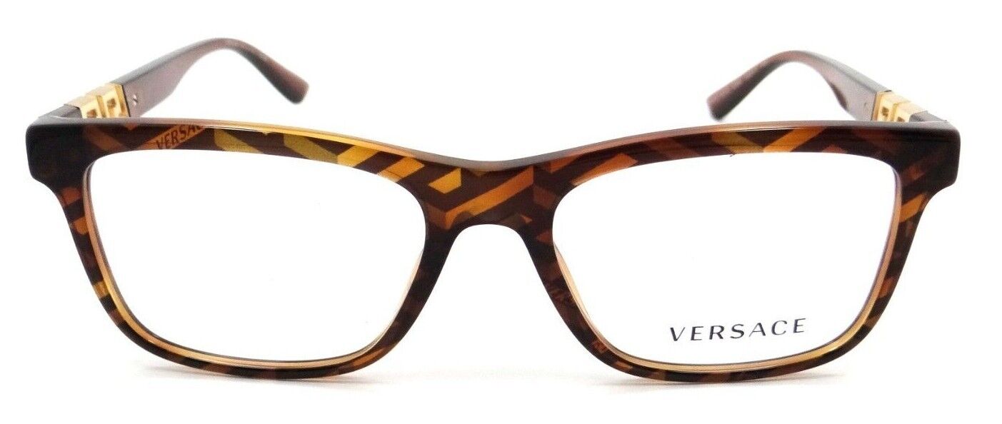 Versace Eyeglasses Frames VE 3319 5354 53-17-145 Havana Monogram Print Italy-8056597642309-classypw.com-2