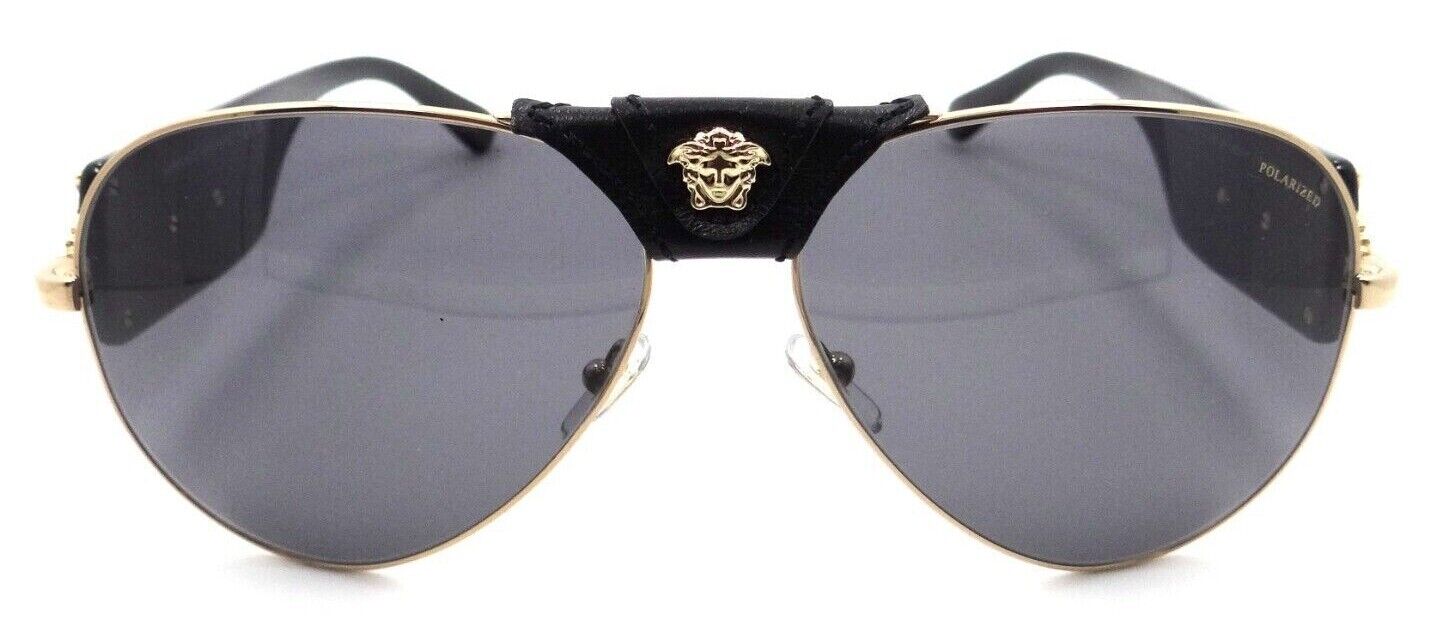 Versace Sunglasses VE 2150Q 1002/81 62-14-140 Gold / Dark Grey Polarized Italy-8056597266086-classypw.com-1