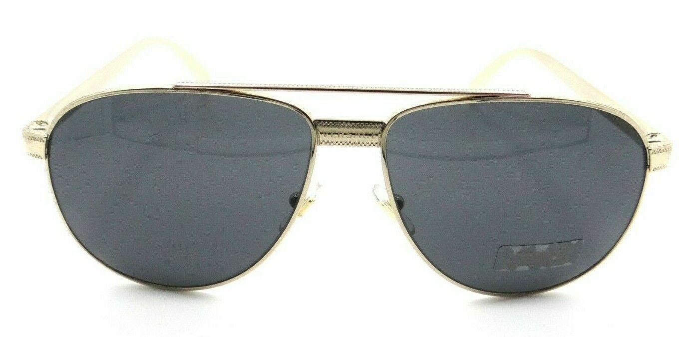 Versace Sunglasses VE 2209 1252/87 58-14-140 Pale Gold / Dark Grey Made in Italy-8056597040075-classypw.com-2