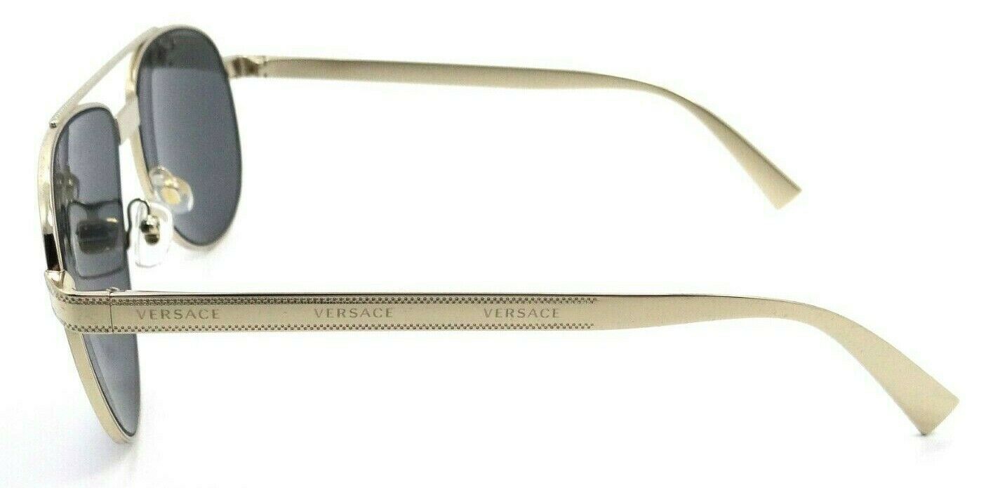 Versace Sunglasses VE 2209 1252/87 58-14-140 Pale Gold / Dark Grey Made in Italy-8056597040075-classypw.com-3