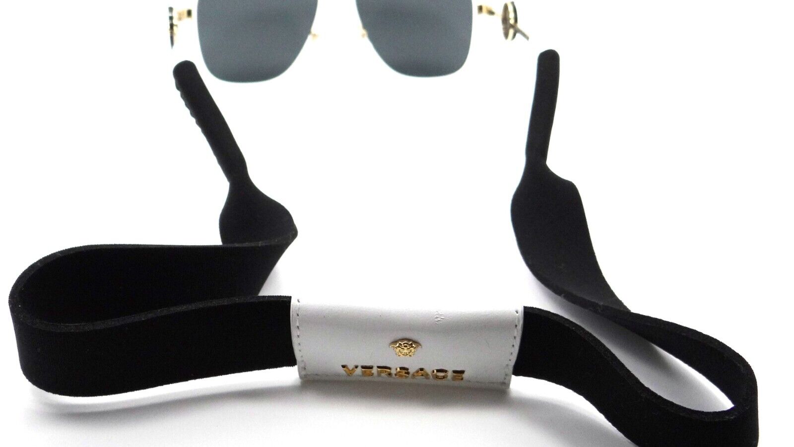Versace Sunglasses VE 2233 1471/87 60-16-145 White / Dark Grey with Strap Italy-8056597463263-classypw.com-4