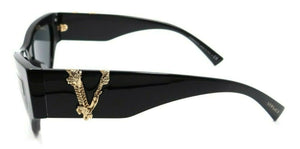 Versace Sunglasses VE 4383F GB1/87 56-15-140 Shiny Black / Grey Made in Italy