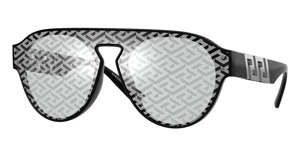 Versace Sunglasses VE 4420 GB1/AL 44-xx-145 Black / Light Grey Monogram Silver-8056597660075-classypw.com-5