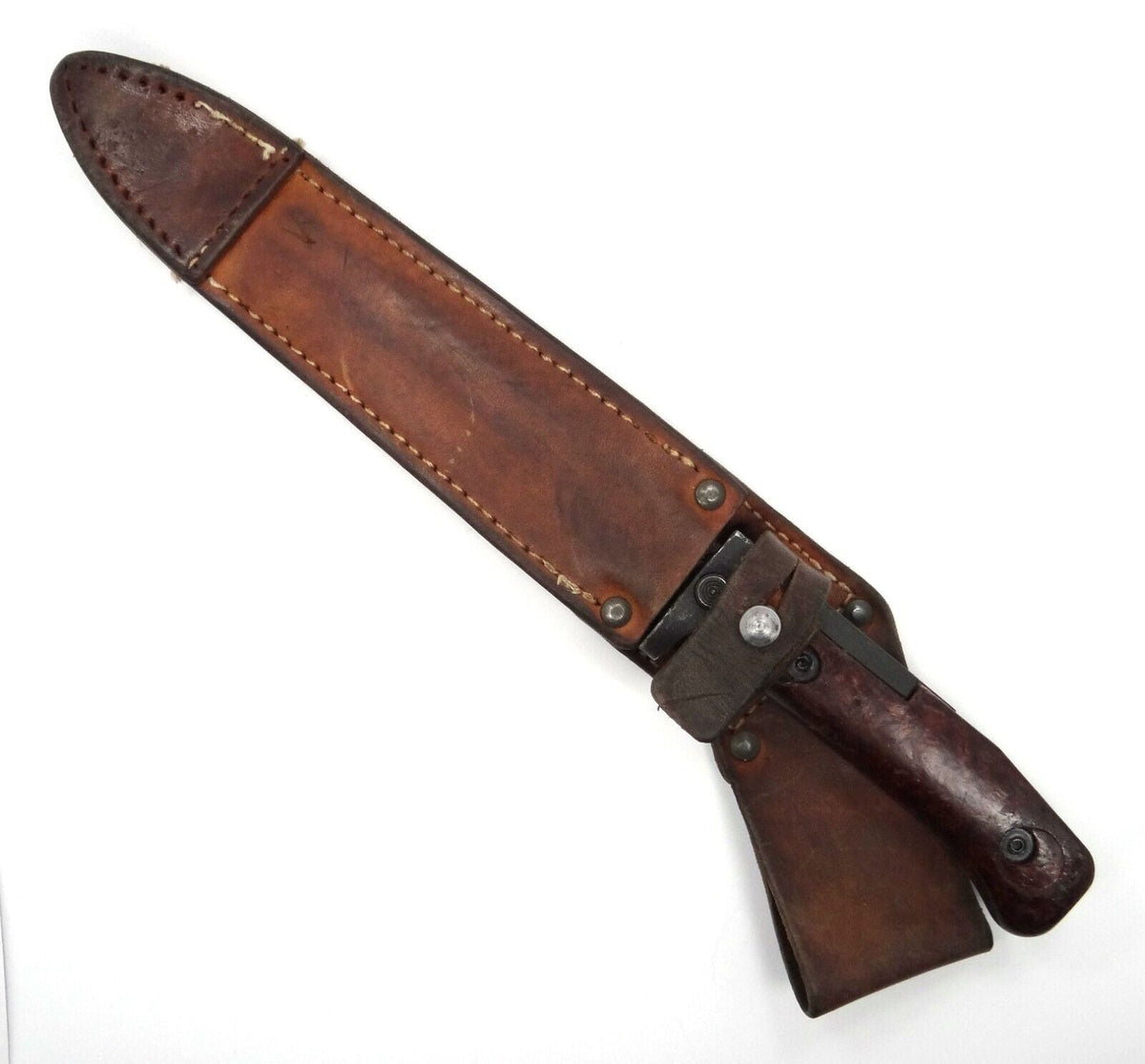 Vintage Bayonet VZ 58 Czech w/ Leather Scabbard Military Surplus 1970s-classypw.com-14