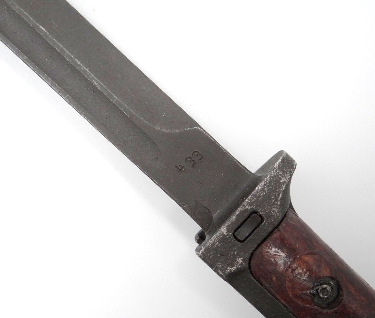 Vintage Bayonet VZ 58 Czech w/ Leather Scabbard Military Surplus 1970s-classypw.com-5