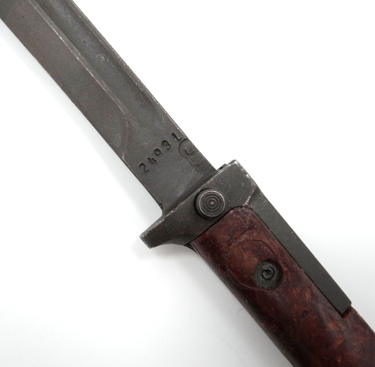 Vintage Bayonet VZ 58 Czech w/ Leather Scabbard Military Surplus 1970s-classypw.com-6